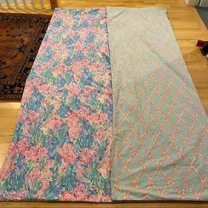Lilly Pulitzer F/Q Bed Fan Sea Pants Percale Duvet Cover Multicolor Reversible